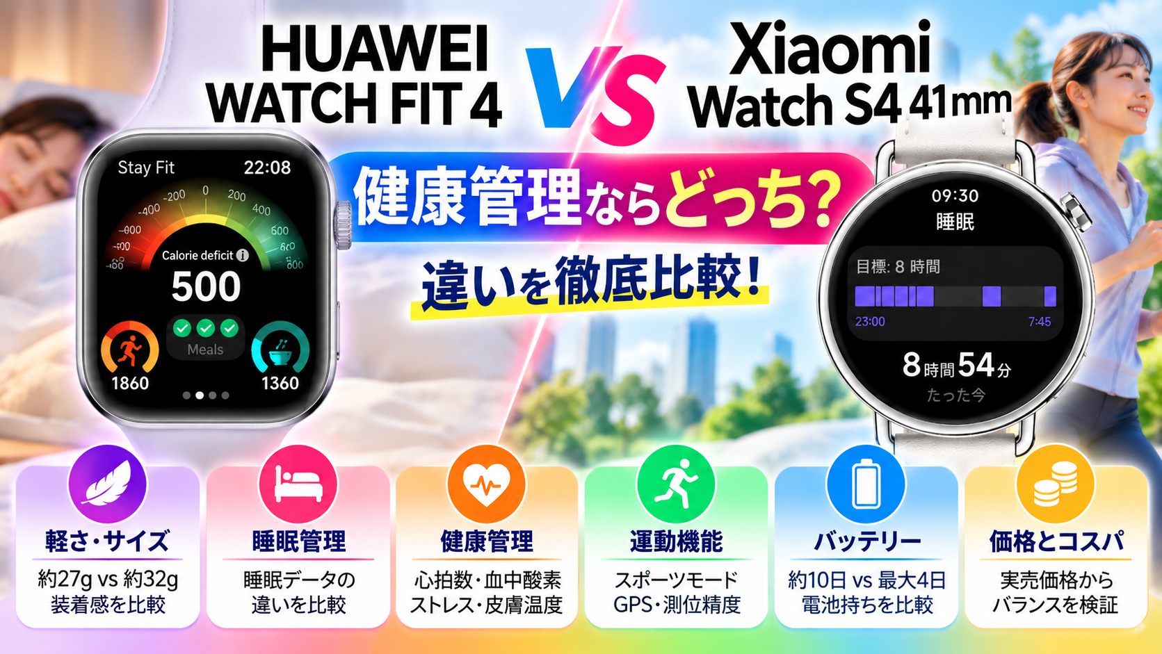 健康管理スマートウォッチ徹底比較