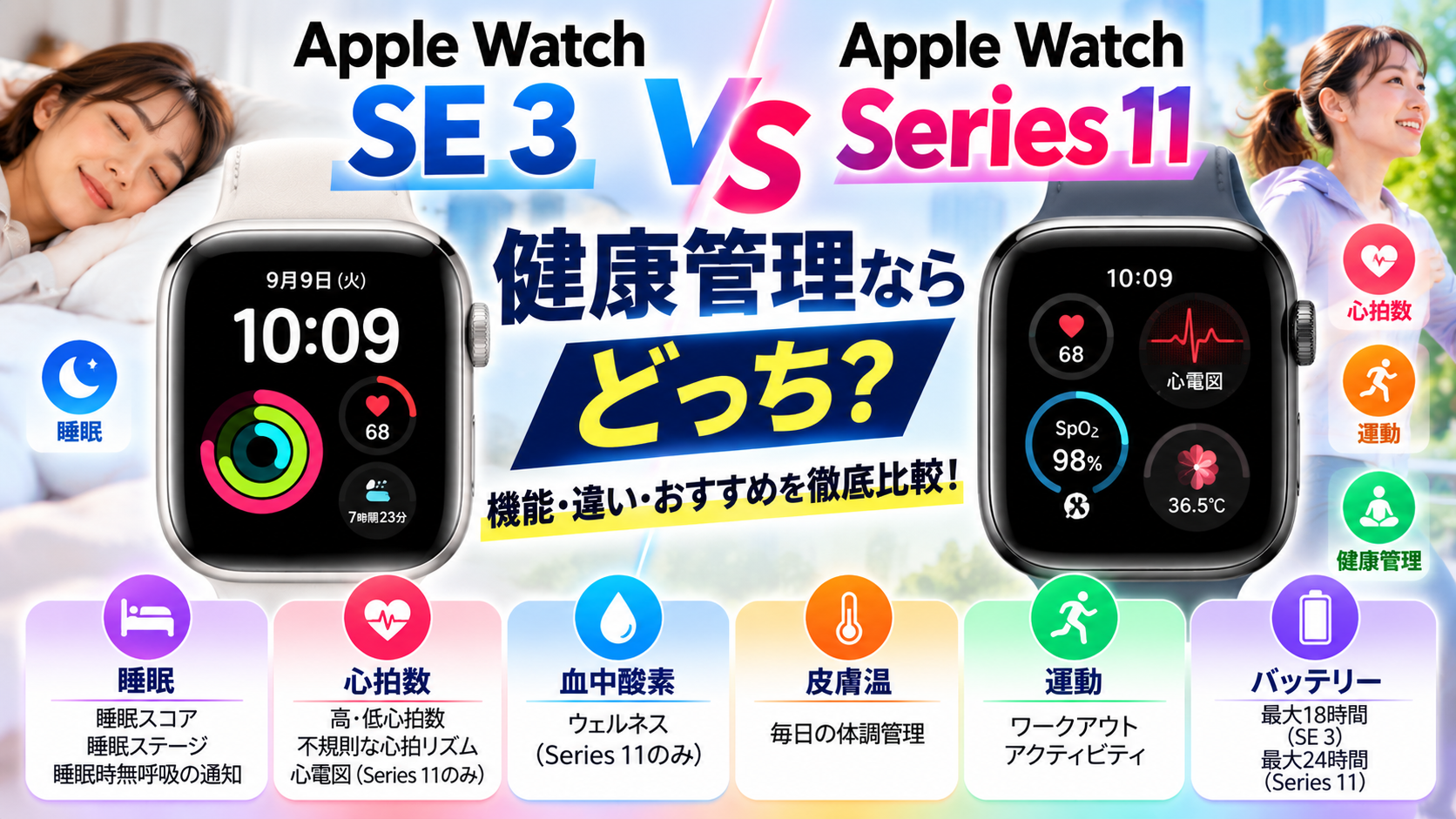Apple Watch SE 3とSeries 11健康比較