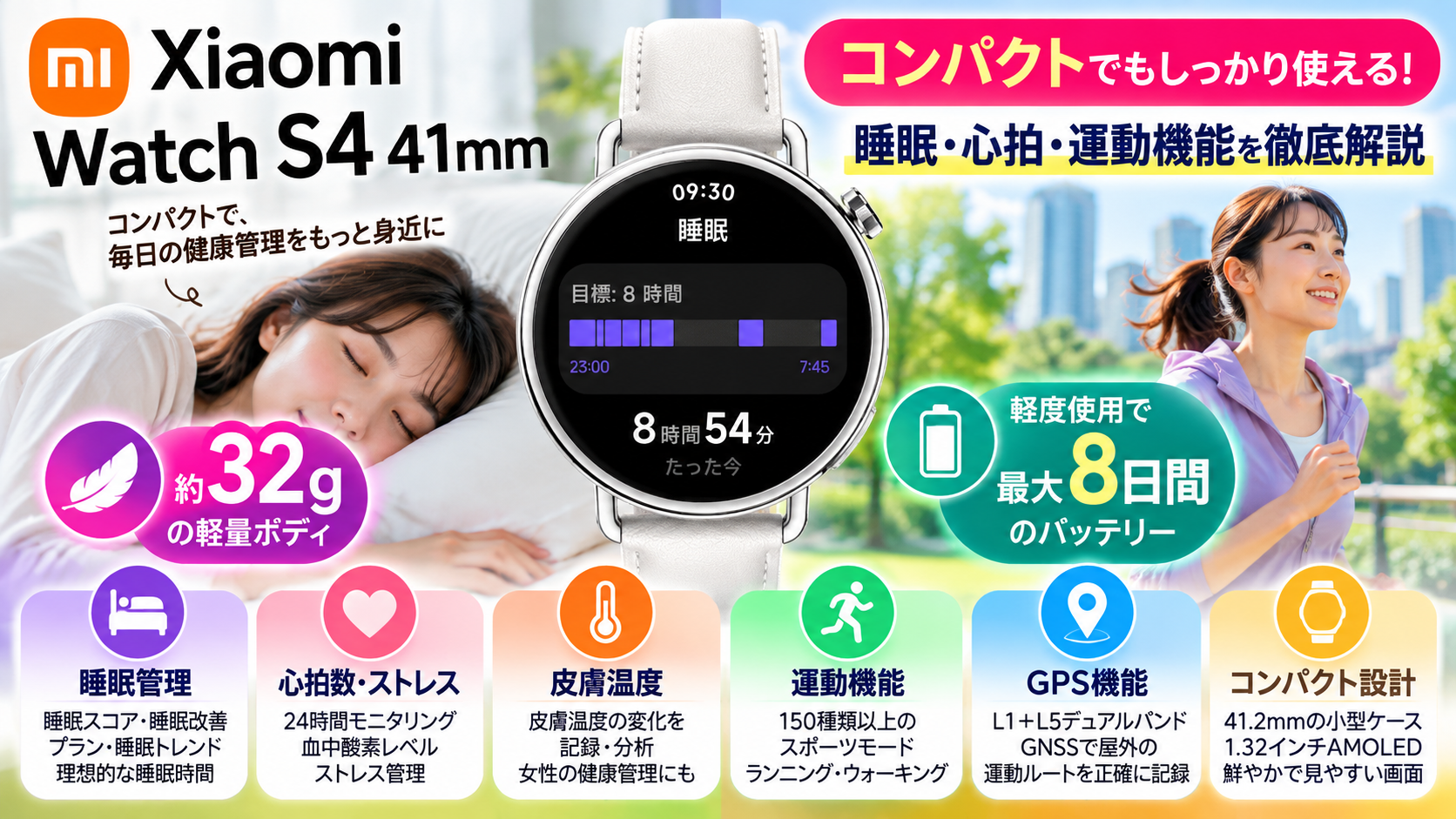 Xiaomi Watch S4 41mm機能紹介