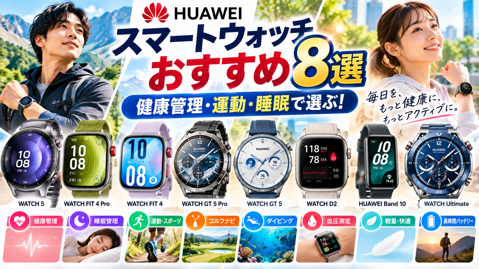 ファーウェイ スマートウォッチおすすめ8選